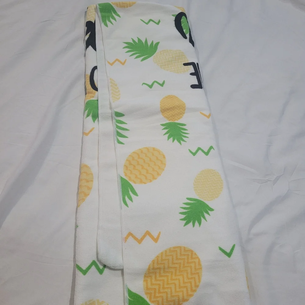 Beach Towel Pineapple Print Graphic Pina Colada 60 X 30 Pool Resort Cruise
